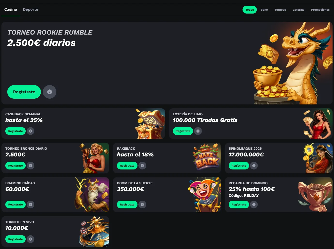 Promociones de BetOnRed España con torneos, cashback, loterías y bonos