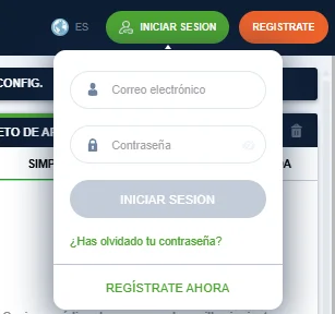 Formulario de login de BetOnRed con correo electrónico y contraseña